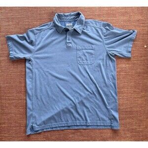 Duluth Trading Co Mens Large Polo Shirt Blue Short Sleeve Collared